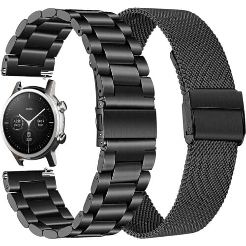 Stainless Steel Metal Watch Bands For Moto 360 3rd Gen Mesh Strap Quick Release Smart Wristband For Moto 360 3 Bracelet Correa