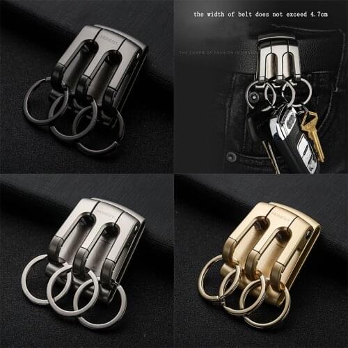 3 loops waist hanging key chain key ring through belt high quality car keychain key holder sleutelhanger llaveros hombre