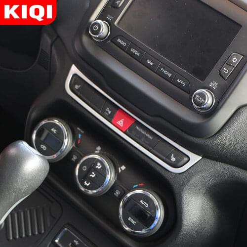 Center Console Dashboard Seat Heat Switch Button Panel Cover Trim for Jeep Renegade 2015 2016 2017 2018 2019 Molding Accessories