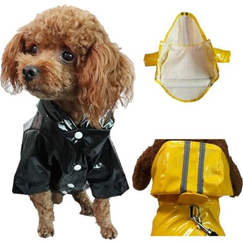Dog PU Raincoat Outdoor Puppy Pet Rain Coat Waterproof Jackets Overall For Small Dogs Cats Pets Yorkies Chihuahua Teddy Clothes