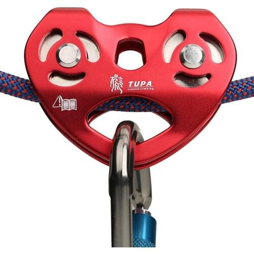 25KN Double pulley Rope Fixed Small Heavy lifting tool Rock Climbing ice Climbing Rescue Cable Trolley High Speed Dual Pulley