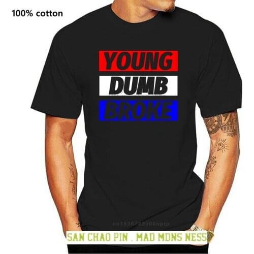 Khalid Young Dumb Broke American Teen T-Shirt Streetwear Funny Print Clothing Hip-Tope Mans T-Shirt Tops Tees