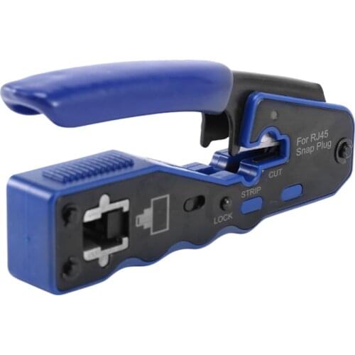 RJ45 Crimp Tool Pass Through Cutter for Cat6 Cat5 Cat5E 8P8C Modular Connectors All-In-One Wire Tool