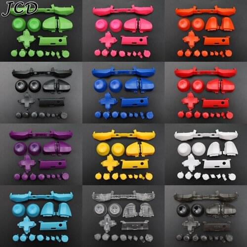 JCD 12Colors Solid RB LB Bumper RT LT Trigger Buttons Mod Kit for Microsoft Xbox One S Slim Controller Analog Stick Dpad