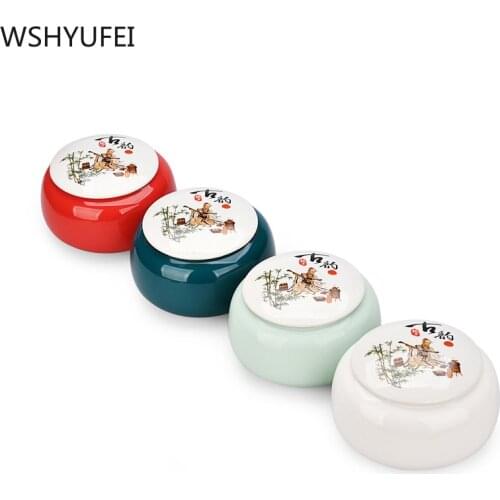 Ceramic tea cans sealed cans large size food barrels Pu'er warehouse household teas storage tanks universal tea packaging