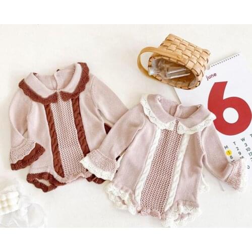 0-24M Infant Sweater Jumpsuits Outfits Children Clothes Baby Bodysuits Fashion Solid Cotton Knitted Newborn Girls Bodysuits
