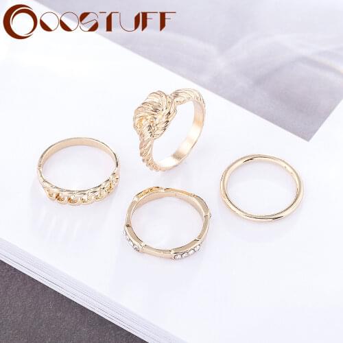 Vintage Rings Set for Women Body Jewelry Wholesale Fashion Gold Silver Color Accessories Promise Female Finger Decoration Gifts