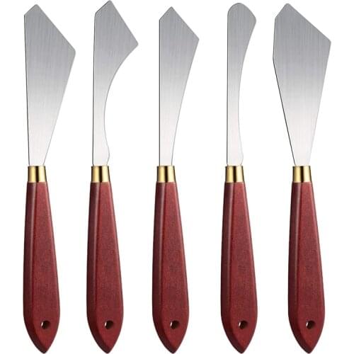 5 Pieces Painting Knife Set Multifunctional Metal Scraper Palette Knife Oil Acrylic And Other Mixed Scrapers