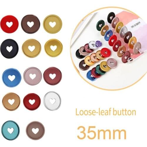 16pcs 35mm Planner Mushroom Hole Binding Discs Binder Heart Buckle Plastic Notebook Binder Rings Mushroom Rings Binding Supplies