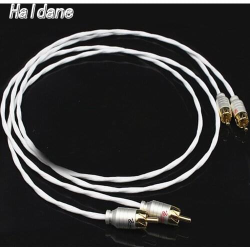 Haldane HIFI Silver Plated Audio Cable 2RCA to 2RCA Audio Signal Amplifier Line Interconnector Speaker Cable