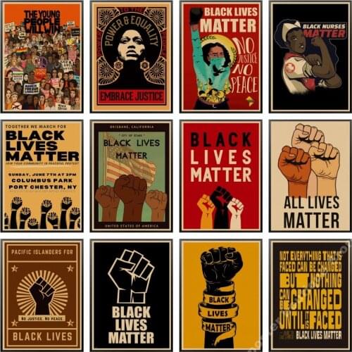 Black Lives Matter series of retro posters kraft paper wall stickers posters decorated in the bedroom cafe bar