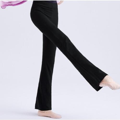 Modal Flare Long Trousers Women Girls High Waist Stretch Bell-bottoms Ballet Fitness Running Jogging Gymnastics Dance Pants