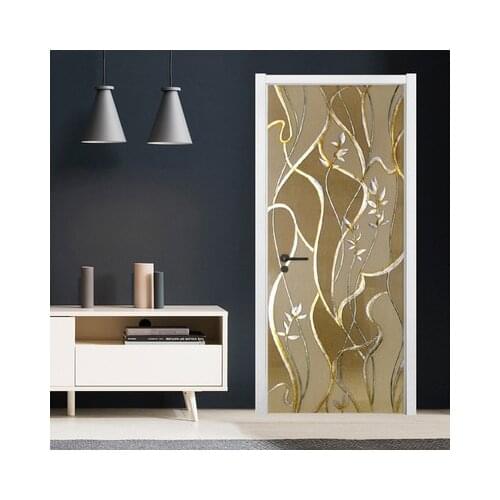 3D PVC Sticker Self-adhesive Door Sticker Bedroom Living Room Door Modern Decorative Sticker Door Decoration Wallpaper HomeDecor