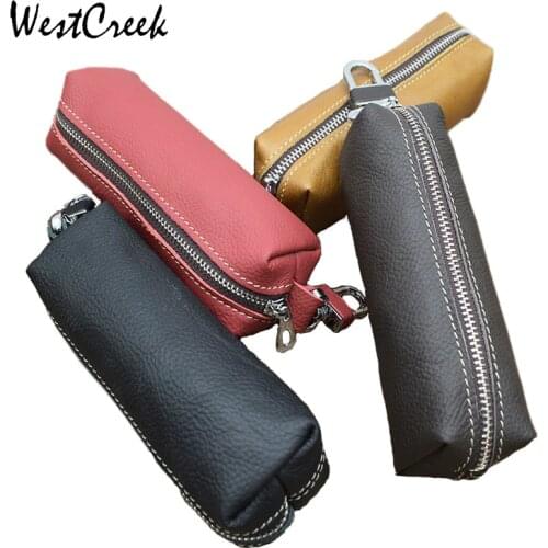 Unisex Car Keys Holder Genuine Leather Coin Purse for Men Key Wallets Women Housekeeper Designer Large Keys Case with Keyschain