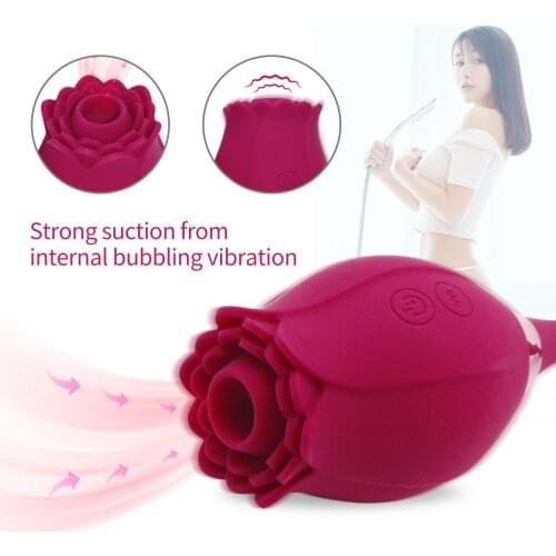 Rose Sucking Vibrator Sexy Tongue Licking Rose Sucker Vibrator Female Masturbation Device