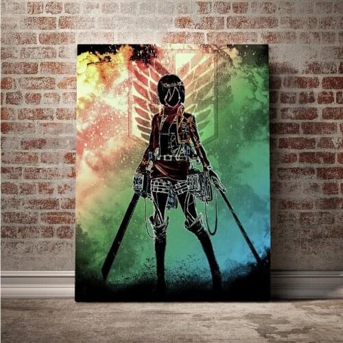 Wall Art Attack on Titan Mikasa Abstract Home Decor Canvas Painting Modern Picture Hd Print Cartoon Modular Poster Living Room
