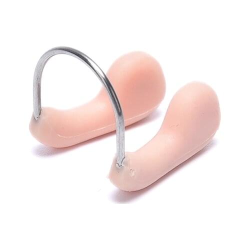 Nose Clip for Swimming Diving Water Sports Nose Clip Swimming Accessories Soft Silicone Steel Wire Nose Clip Skin Color