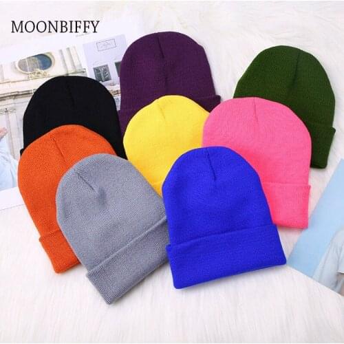 Women Knitted Solid Leisure Winter Warm Korean Style Candy Color Womens Couples Harjauku Hat Trendy Soft Beanies Chic