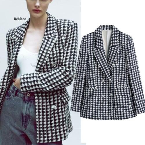 Women suit jacket spring new style fashion plaid slim-fit office suit casual chic street women jacket one-piece suit