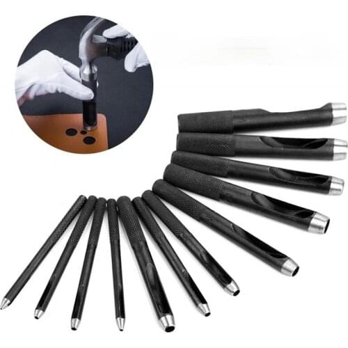 High Quality Punching Leather Hole Punch Round Steel Leather Craft Hollow Hole Punch 1mm-12mm Metal Gaskets Plastic Rubber Tools