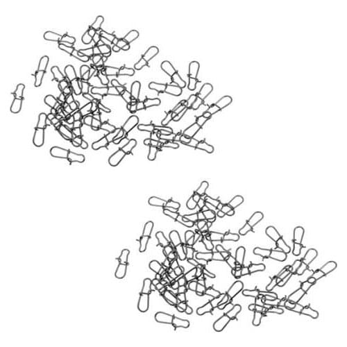 100Pcs Stainless Steel Barrel Swivel Rings Solid Fishing Pin Snaps Swivels Snaps Connector