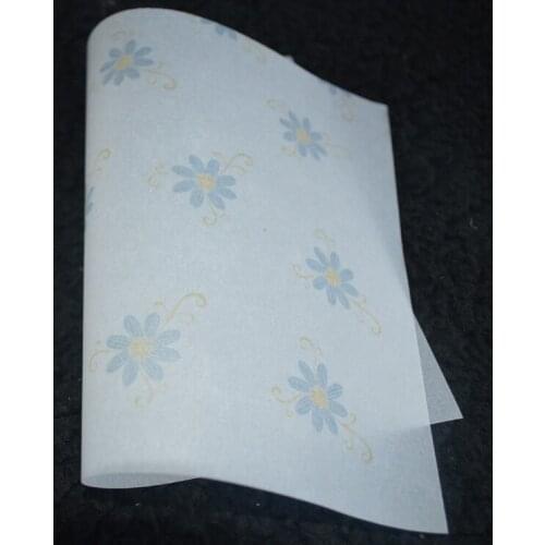 200PCS 15x21cm & 21x29cm Blue Flower Printing Wax Wrapping Paper Handmade Soap Wrapping Paper Soap Packaging Paper Gift Paper
