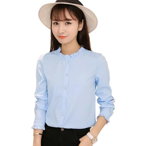 2021 Spring New Women Blouse Bow Belt Ruffles Long-Sleeved Solid Office Lady Elegant Shirts Outwear Tops Plus Size 4XL 5XL