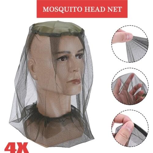 4pcs Fishing Camping Mosquito Fly Net Cool For Hot Weather Mesh Hat Farm Bee Bug Face Protector Fishing Apparel