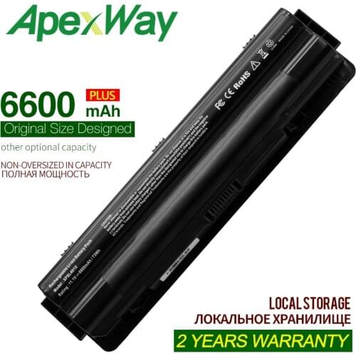 ApexWay 9CELL 6600mAh J70W7 R795X WHXY3 New Laptop Battery for Dell XPS 14 15 17 L501X L502X L701X L521X L702X 312-1123 312-1127