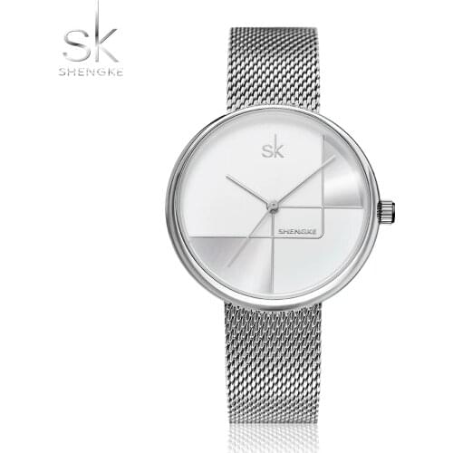 Shengke Luxury Rosegold Mesh Women Watches Special Dial Quartz Japanese Movement Reloj Mujer Bracelet Wristwatches Bayan Saat