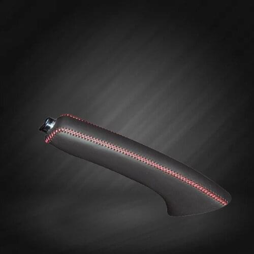 Car Hand Brake Covers Top Layer Leather Case for Ssangyong Korando Handbrake Grips Cover Auto Genuine Leather Handbrake