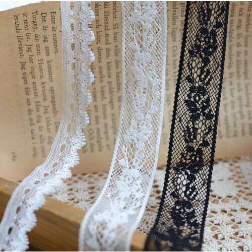10 Meters Black White Lace Ribbon Embroidered Flower Lace Applique Trim DIY Crafts Sewing Clothing Dress Accessories Fabric