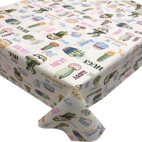 Zeren Home Cactus Pattern Carefree Table Cloth 170x500 cm