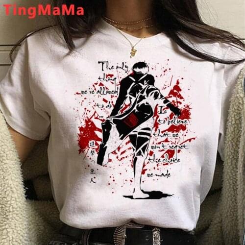 Hot Japanese Anime Attack on Titan T Shirt Women Kawaii Summer Tops Jiyuu No Tsubasa Graphic Tees Levi Eren Unisex T-shirt