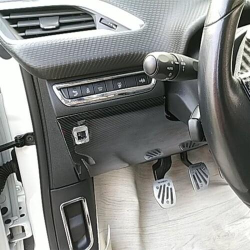 Car Ignition Key Ring Cover start Trank Knob Stickers Trim For Peugeot 2008 2014-2019 Left Hand Drive Accessories