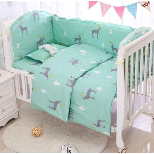 6/9PCS Elk cot bedding set jogo de cama toddler bedroom baby bumper boys room decor 120*60/120*70cm