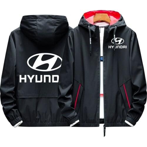 NEW Spring Autumn Bomber Jacket Hyundai Mens Zipper Coat Elastic Casual Windbreaker Sports Men Outdoor Clothing Top