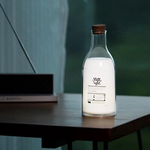 1 PC Milk Bottle Lamp Re-chargeable Safe Design Average Size Table Desk White Night Light Ornaments Gift for Bedroom