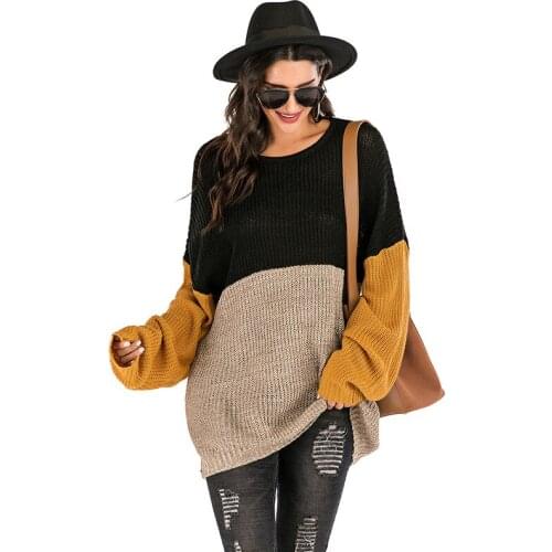 Neatie Kiddie Autumn Winter Patchwork Color Loose Pullovers Sweater Long Sleeve O-neck Knitting Jumper Sweater