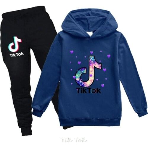 Tik Tok Boys Girls letters Printed Clothes Cute tshirt Fashion Long Sleeved Spring Autumn Hooded Pullover Sweater Kids Costume