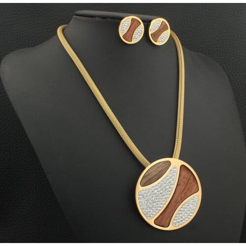 Newest Gold Colors Stainless Steel Jewelry Necklace Stud Earrings Sets Supernova Sales for Women SEDZGUCF