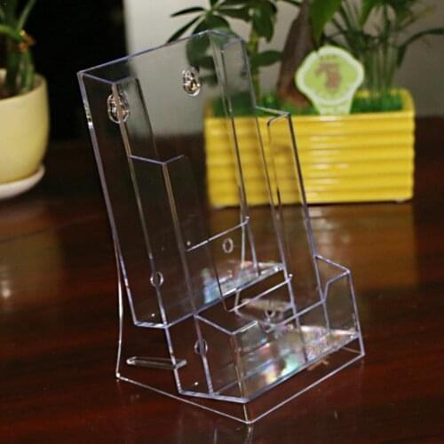 3 grid Clear Acrylic Business Card Holder Brochure Office Display Card Holder Pamphlet Men Stand Credit Transparent Desk Ba H0S9