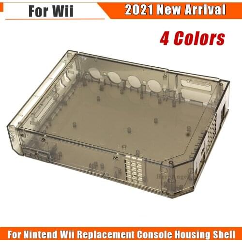 Dropshipping Transparent Black Blue Full Set Housing Case Cover Replacement for Wii Accessories Game Console with Retail Package