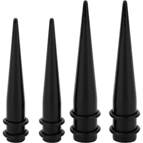 1Pc 7mm 9mm New Black Acrylic Ear Tapers Stretcher Ear Plugs and Tunnels Piercing Expanders Gauges Earrings Body Jewelry