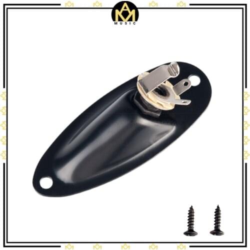 Boat Style Strat Jack Socket Plate 1/4" Guitar Pickup Output Input Jack Plug Socket Black For Strat Electric Guitar New