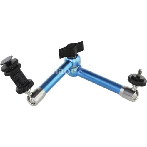 Haoge 11 inch Stainless Steel Adjustable Friction Articulating Magic Arm for DSLR Camera LCD Monitor LED Light Blue