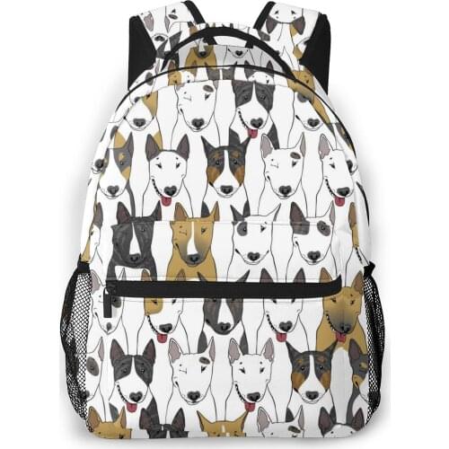 School Bags for Teenagers Boys School Bag Boy Bull Terrier Dogs Students Book Satchels