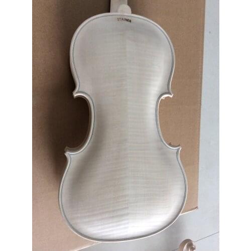Violin unvarnished white Stainer violin 4/4 size with ebony fingerboard