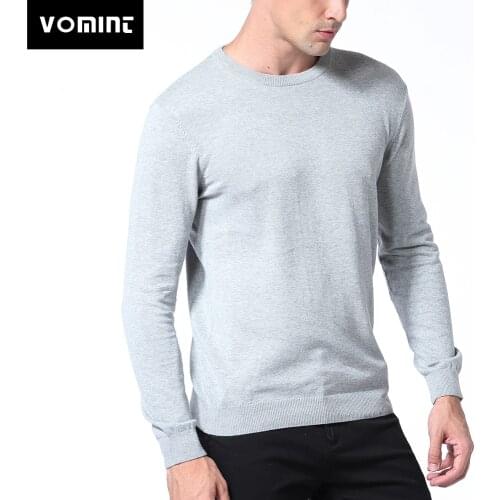 Vomint Spring Basic Mens Sweater Pullovers Solid O-neck Knitted Cotton Fabric All Match Wear Multi Color Regular Fit U6PI6833