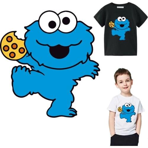 Sesame Street Thermo Patches Stickers Thermal Iron On Transfer Heat Transfer Vinyl Badge Applique On Clothes Washable Stickers